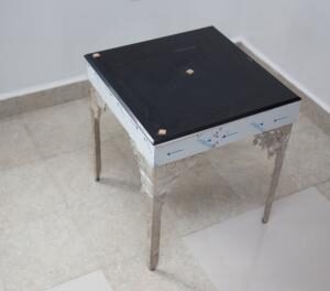 glass side stool